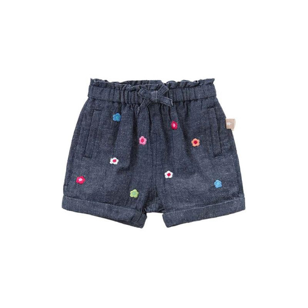 Shorts für Mädchen mit Blumenstickerei – Baumwolle & Leinen