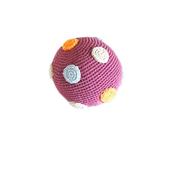 Rassel Ball Lila / gehäkelt