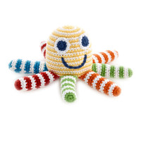 Rassel Oktopus Gelb / gehäkelt Rassel Oktopus Gelb / gehäkelt