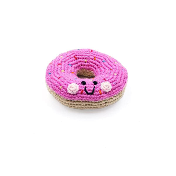 Rassel Doughnut Rosa / gehäkelt