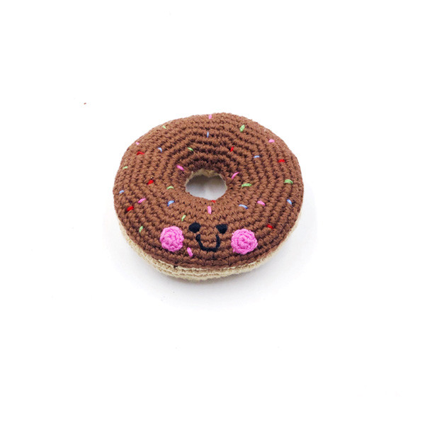 Rassel Schokodoughnut / gehäkelt