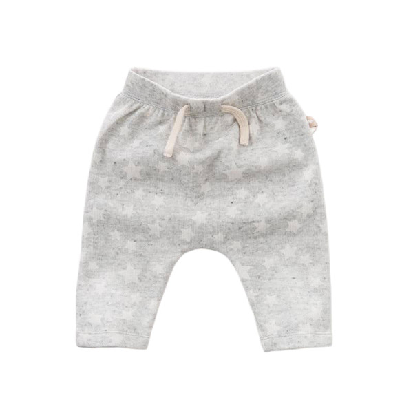 Stoffhose mit Sternen in grau meliert