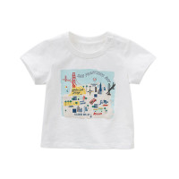 Boy T-shirt DBA6408 San Francisco Bay Print White Boy T-shirt DBA6408 San Francisco Bay Print White