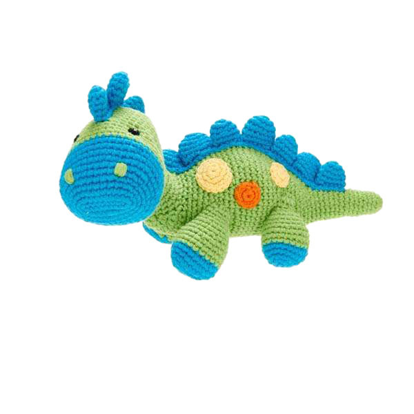 Rassel Dinosaurus Grün / gehäkelt