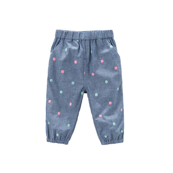 Mädchen Stoffhose Stickerei Blümchen