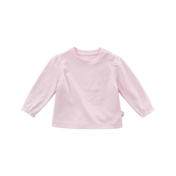 Langarmshirt in rosa mit elastischen Rüschen