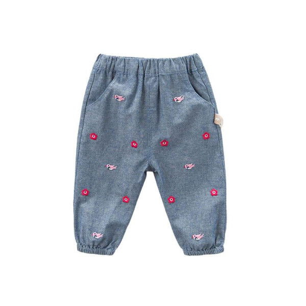 Mädchen Stoffhose Stickerei Punkte