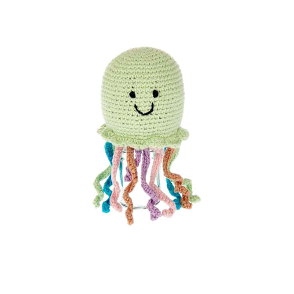 Baby gehäkelte Rassel Qualle