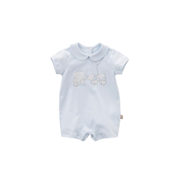 Strampler mit Bubikragen Blau Elephant